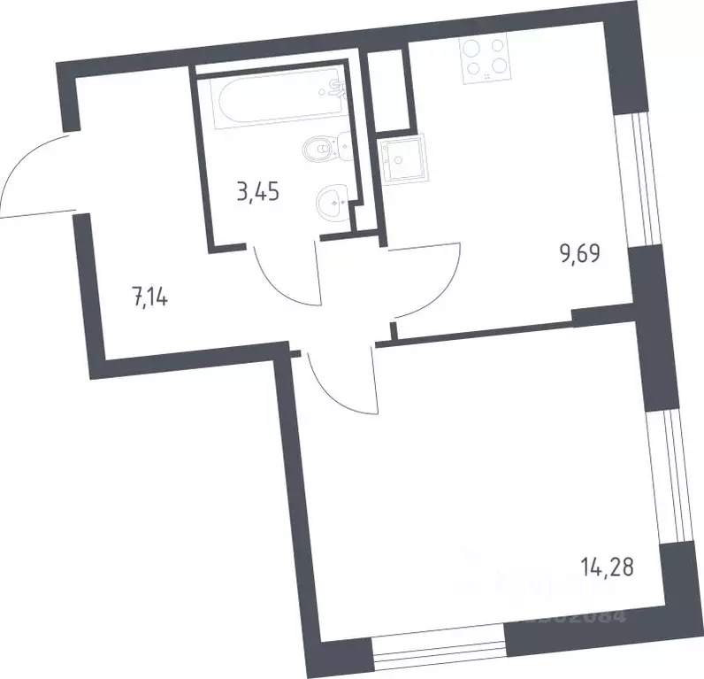 1-к кв. Ленинградская область, Ломоносовский район, Лаголовское с/пос, ... - Фото 1