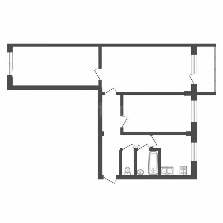 3-комнатная квартира: Ижевск, улица Карла Маркса, 276 (48.4 м) - Фото 1