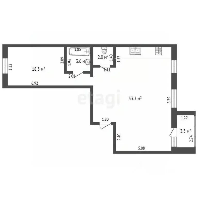 3-к кв. Омская область, Омск ул. 5-я Северная, 124 (77.2 м) - Фото 1