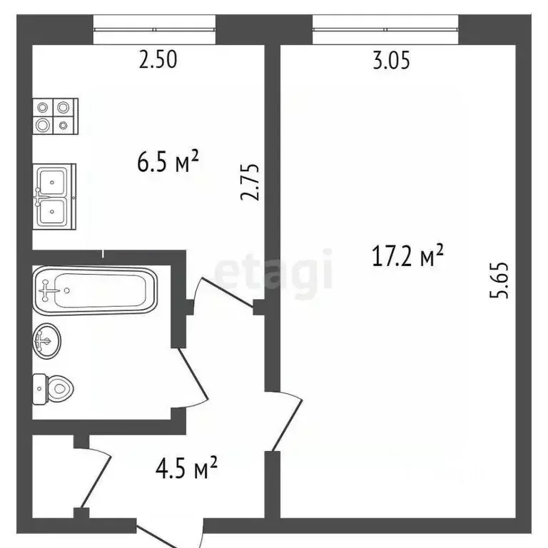 1-к кв. Орловская область, Орел ул. Нормандия-Неман, 6 (32.0 м) - Фото 1