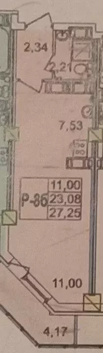 Студия Санкт-Петербург ул. Орджоникидзе, 52 (23.8 м) - Фото 2
