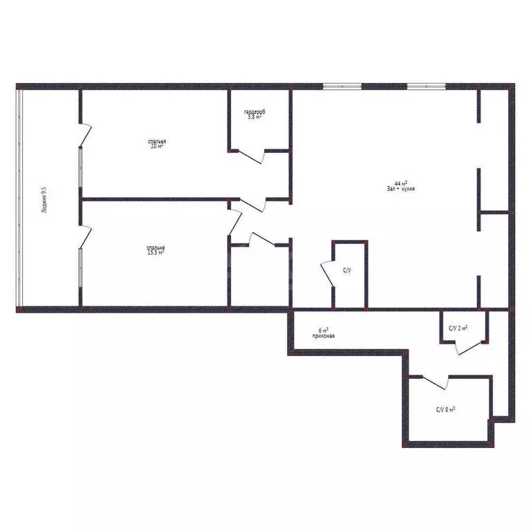 3-комнатная квартира: Каспийск, Молодёжная улица, 6 (117 м) - Фото 1