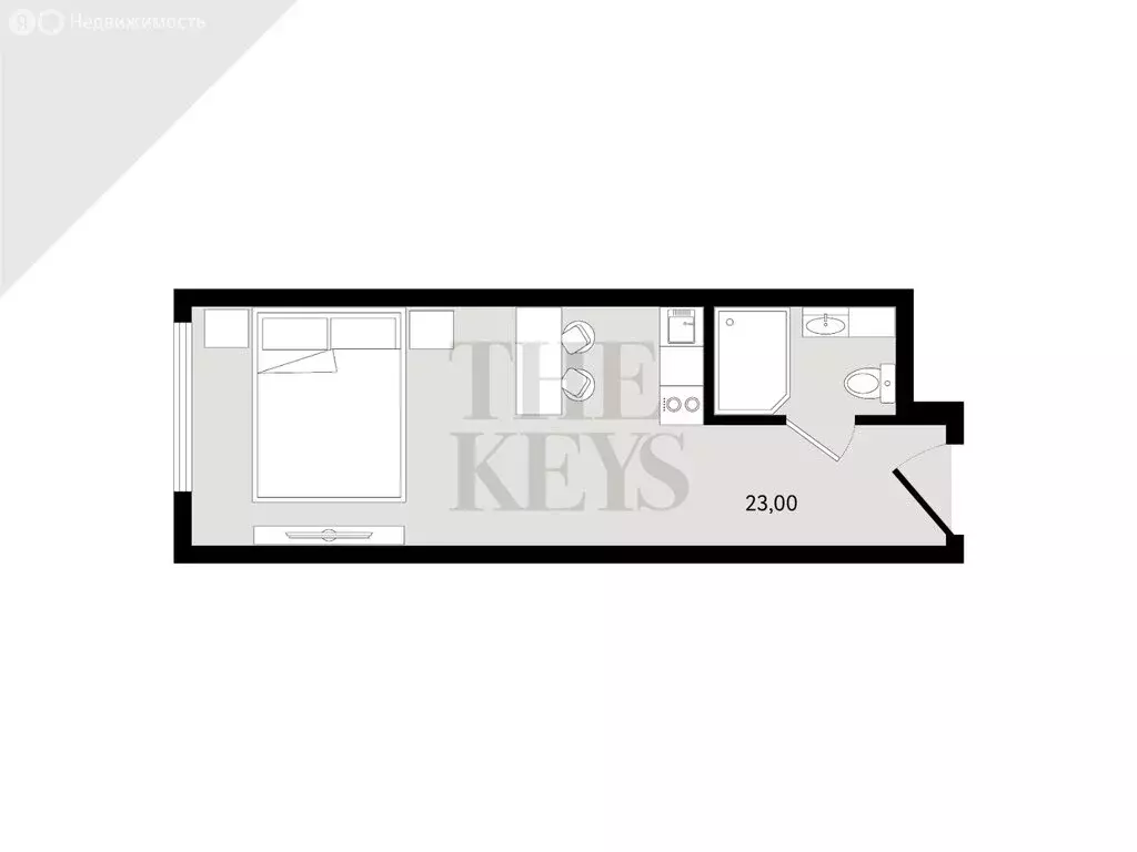 Квартира-студия: Санкт-Петербург, улица Орджоникидзе, 44А (23 м) - Фото 0