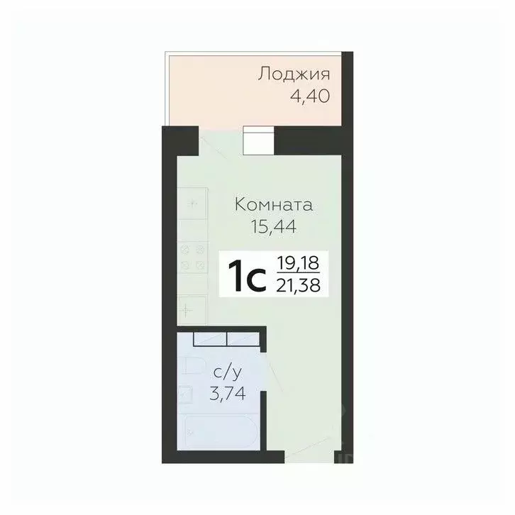 1-к кв. Орловская область, Орел ул. Панчука, 83Б (21.38 м) - Фото 0