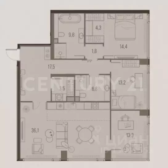 4-к кв. Москва Летниковская ул., 11к1 (119.2 м) - Фото 2
