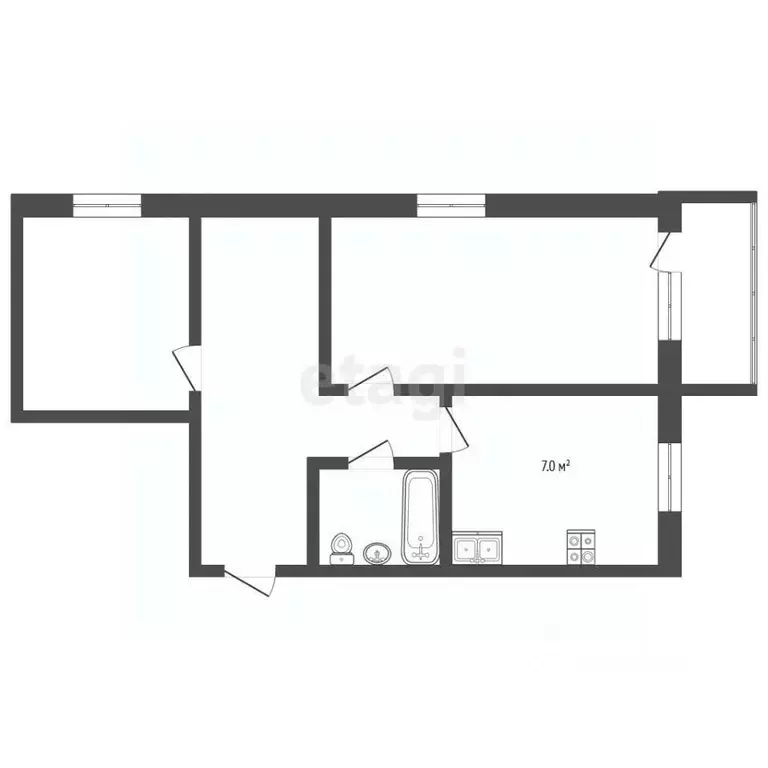 2-к кв. Алтайский край, Барнаул ул. Георгия Исакова, 133А (48.1 м) - Фото 2