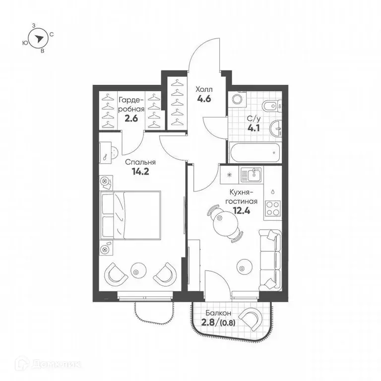 Продаётся 1-к квартира, 38.7 м - Фото 0