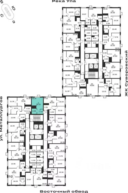 Студия Тульская область, Тула ул. Академика Насоновой, 18 (25.35 м) - Фото 2