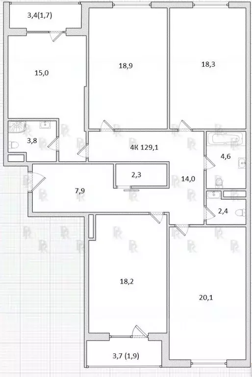 4-к кв. Москва Винницкая ул., 8к4 (129.1 м) - Фото 1