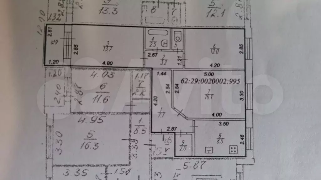 3-к. квартира, 67 м, 4/9 эт. - Фото 0