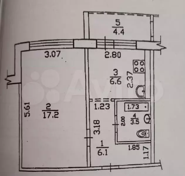 1-к. квартира, 35,6 м, 6/9 эт. - Фото 0