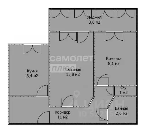 2-к кв. Башкортостан, Стерлитамак ул. Артема, 147 (50.5 м) - Фото 1