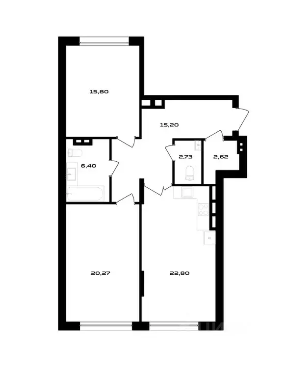 2-к кв. Воронежская область, Воронеж ул. Ольминского, 4 (85.82 м) - Фото 1