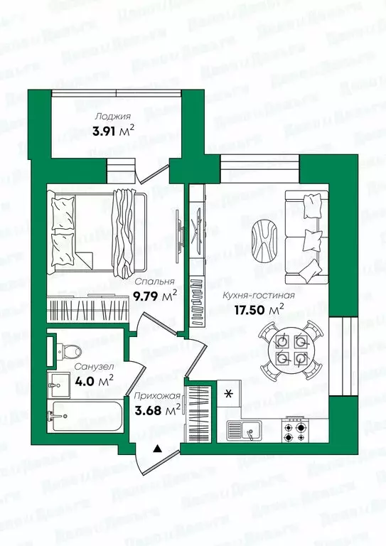 2-комнатная квартира: Киров, улица Дмитрия Козулева, 2к2 (36.9 м) - Фото 1