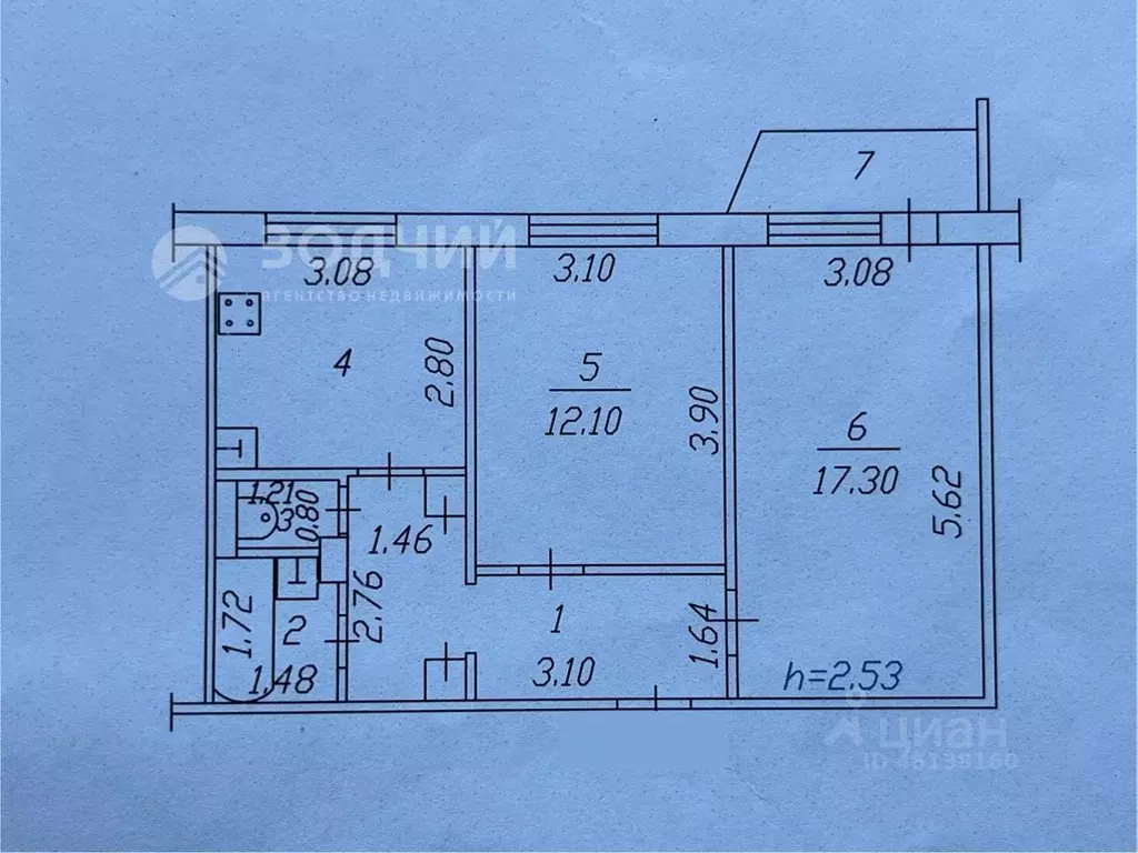 2-к кв. Чувашия, Чебоксары Университетская ул., 28 (50.7 м) - Фото 2