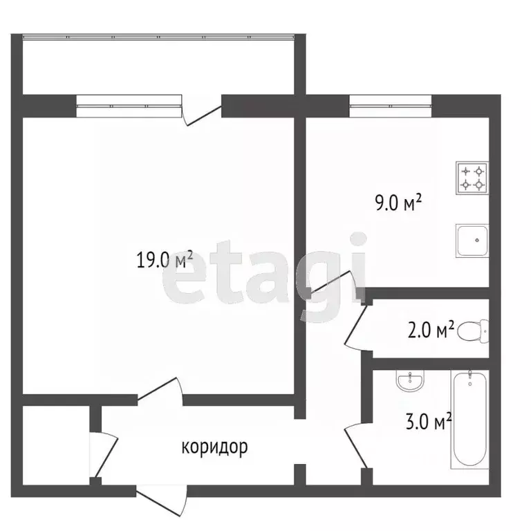 1-к кв. Челябинская область, Челябинск ул. Энгельса, 101А (40.6 м) - Фото 2