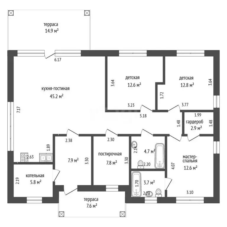 Дом в Падерина, Мальковская улица (142.4 м) - Фото 1
