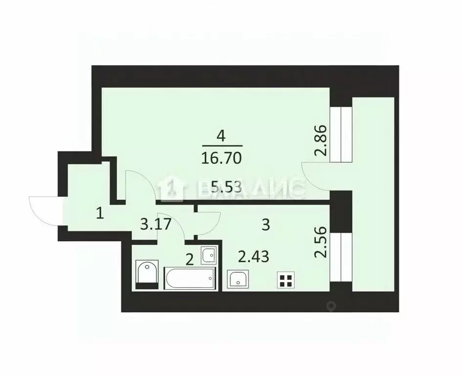 1-к кв. Владимирская область, Владимир ул. Сурикова, 18 (31.6 м) - Фото 2