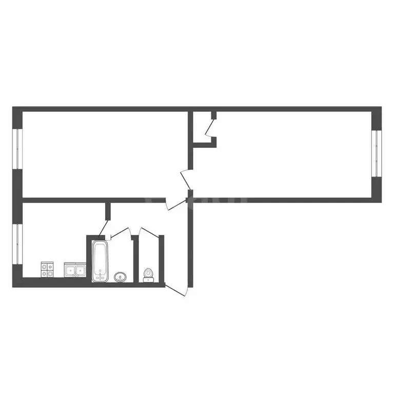 2-комнатная квартира: Новокузнецк, улица 40 лет ВЛКСМ, 82 (43.7 м) - Фото 1