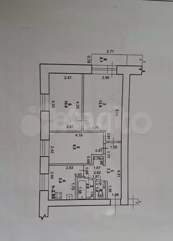 3-к. квартира, 50 м, 5/5 эт. - Фото 0