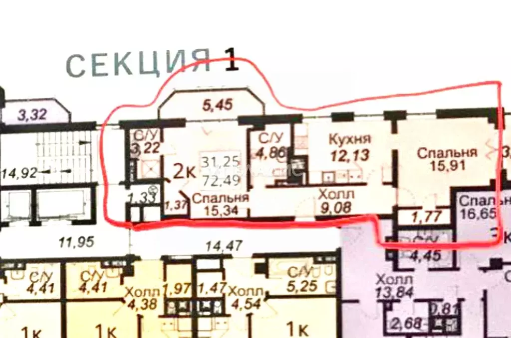 2-к кв. Калининградская область, Калининград ул. Космонавта Леонова, ... - Фото 2