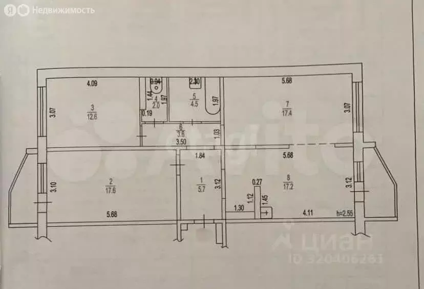3-комнатная квартира: Барнаул, улица Гущина, 150/2 (80.6 м) - Фото 1