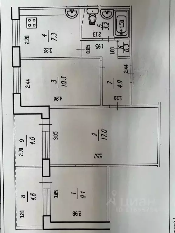 3-к кв. Башкортостан, Уфа ул. Рихарда Зорге, 31/1 (60.0 м) - Фото 2