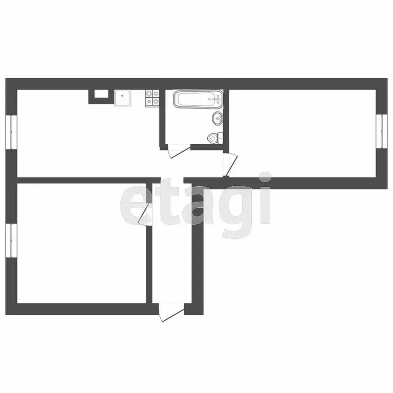 2-комнатная квартира: Тюмень, улица Максима Горького, 39А (48.3 м) - Фото 1