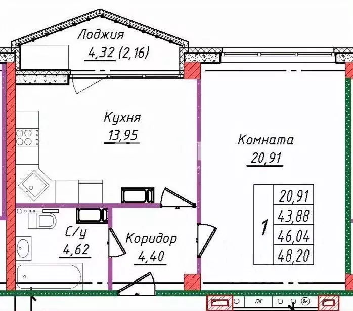 1-к кв. Ивановская область, Иваново ул. Голубева, 16 (48.2 м) - Фото 1