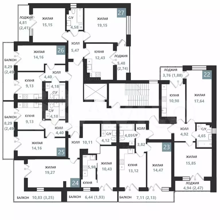 1-к. квартира, 34,4 м, 5/5 эт. - Фото 1
