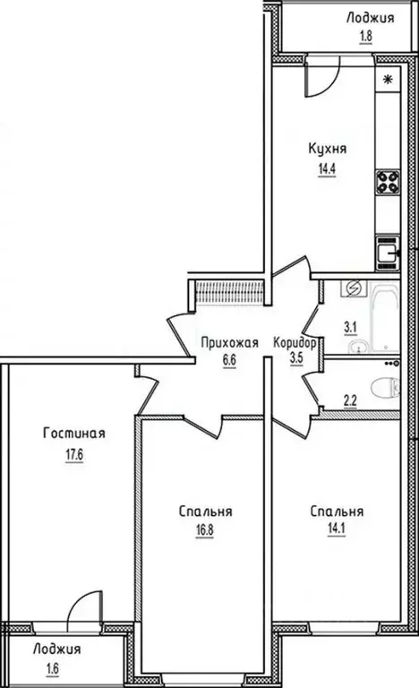 3-к кв. Новгородская область, Старая Русса ул. Чапаева, 2 (81.7 м) - Фото 1