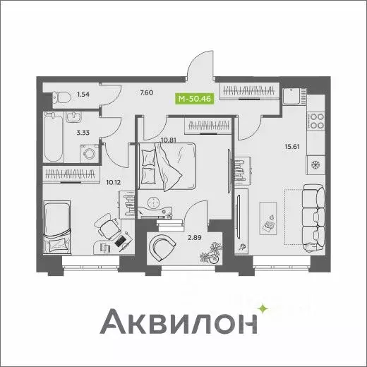 2-к кв. Архангельская область, Архангельск АКвартал жилой комплекс ... - Фото 0