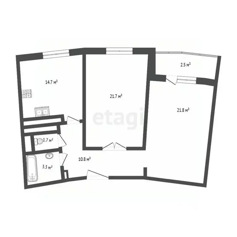 2-к кв. Московская область, Химки Московская ул., 21 (75.0 м) - Фото 2