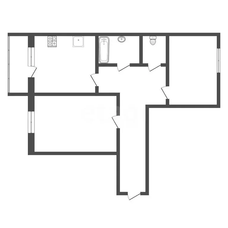 2-комнатная квартира: Тула, Калужское шоссе, 52 (55 м) - Фото 1