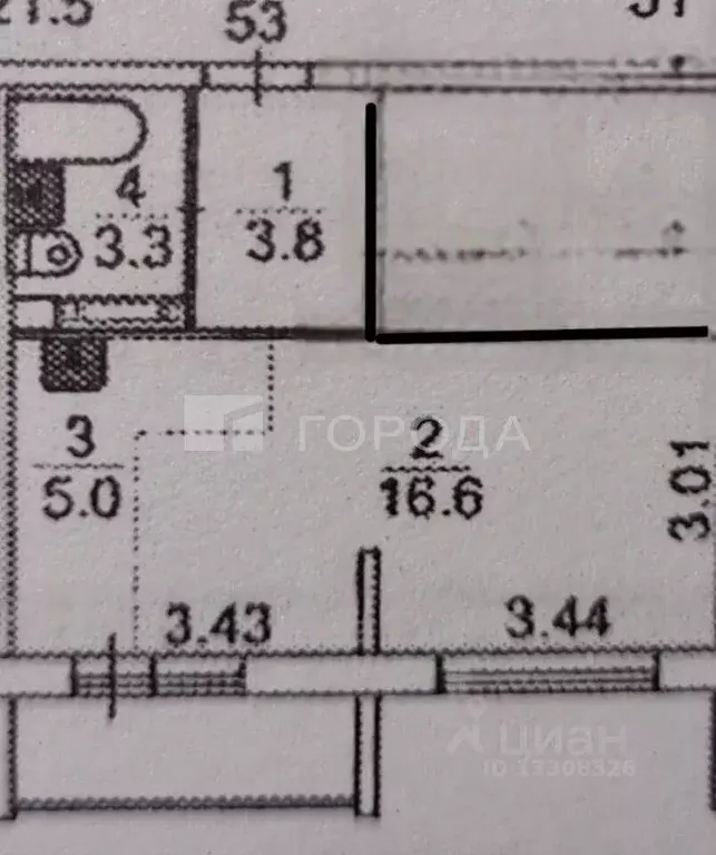Студия Новосибирская область, Новосибирск Спортивная ул., 31 (28.7 м) - Фото 2