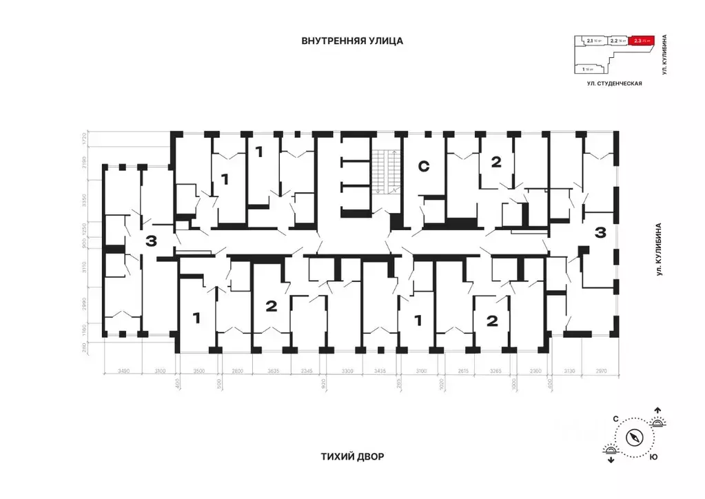 3-к кв. Свердловская область, Екатеринбург ул. Студенческая, 1Нк4 ... - Фото 2