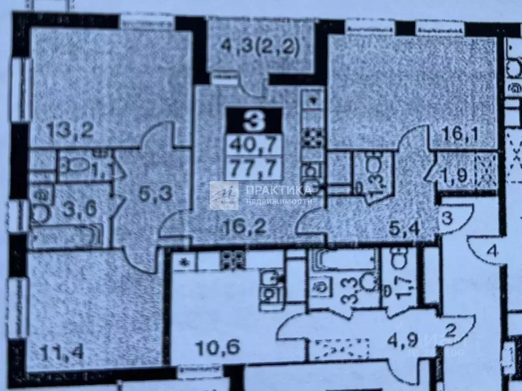 3-к кв. Московская область, Мытищи городской округ, д. Бородино ул. ... - Фото 2