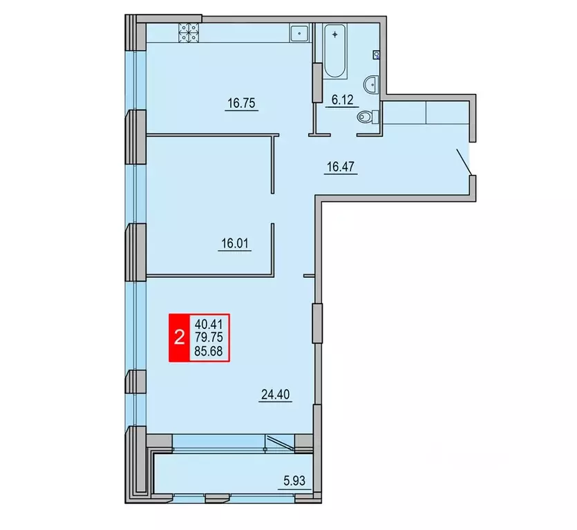 2-к кв. Тверская область, Тверь Петербургское ш., 3к3 (85.68 м) - Фото 0