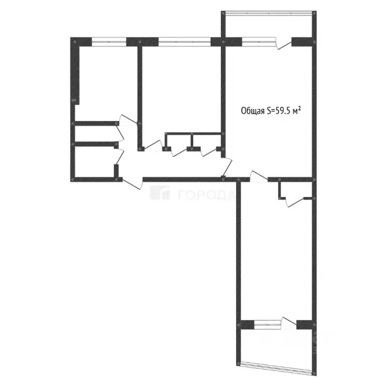 3-к кв. Алтайский край, Барнаул ул. 40 лет Октября, 2/18 (59.5 м) - Фото 2