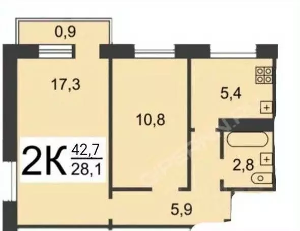 2-к кв. Нижегородская область, Нижний Новгород ул. Станиславского, 2 ... - Фото 2