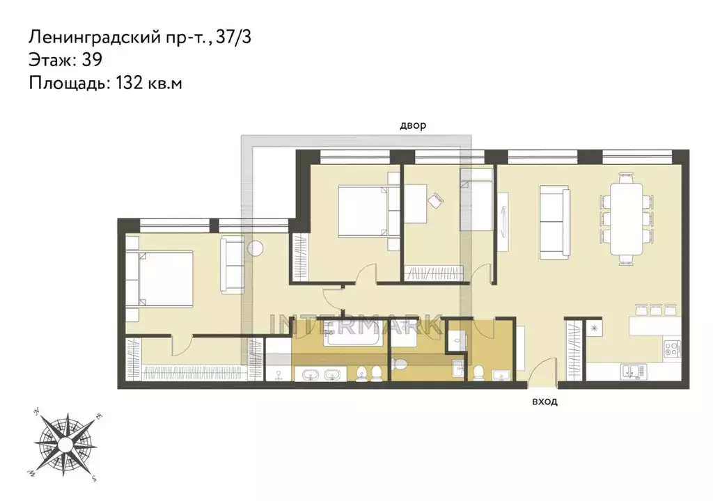 4-к кв. Москва Ленинградский просп., 37/3 (132.0 м) - Фото 2