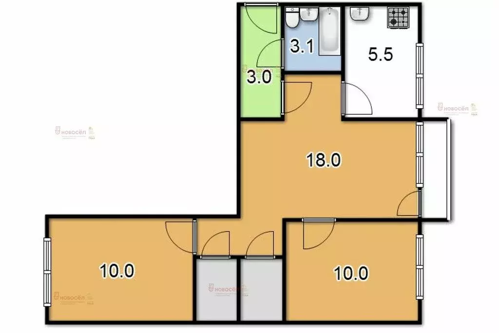 3-комнатная квартира: Екатеринбург, Советская улица, 19к3 (53.3 м) - Фото 0