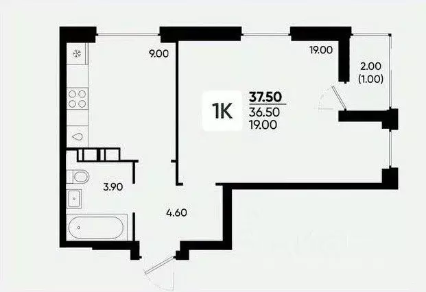 1-к кв. Краснодарский край, Краснодар ул. Доблести, 8 (37.5 м) - Фото 0