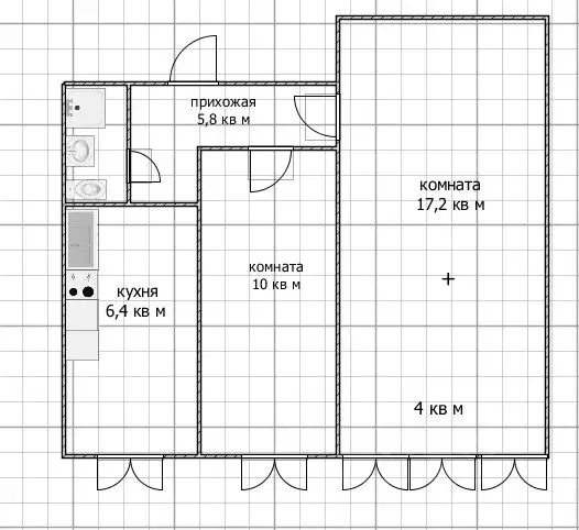 2-к кв. Башкортостан, Уфа Бакалинская ул., 66/4 (45.0 м) - Фото 1