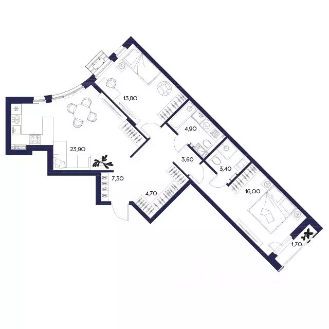 2-к кв. Пензенская область, Пенза Засурье мкр, Лес жилой комплекс ... - Фото 1