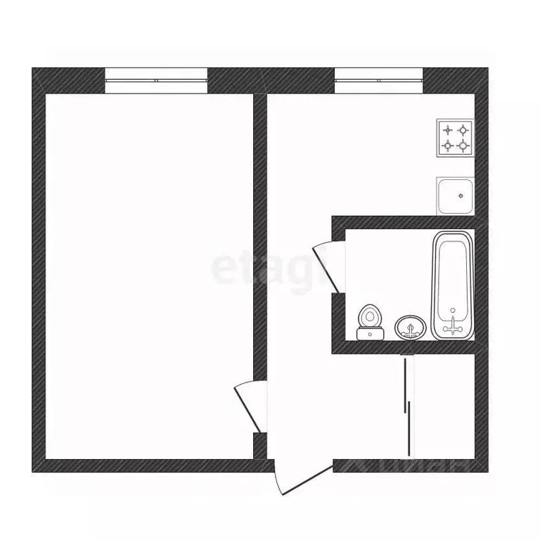 1-к кв. Амурская область, Благовещенск ул. Мухина, 1 (30.0 м) - Фото 1