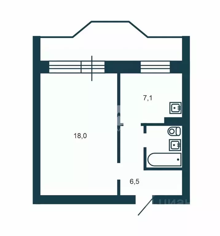 1-к кв. Новосибирская область, Новосибирск ул. Есенина, 31/1 (35.3 м) - Фото 2