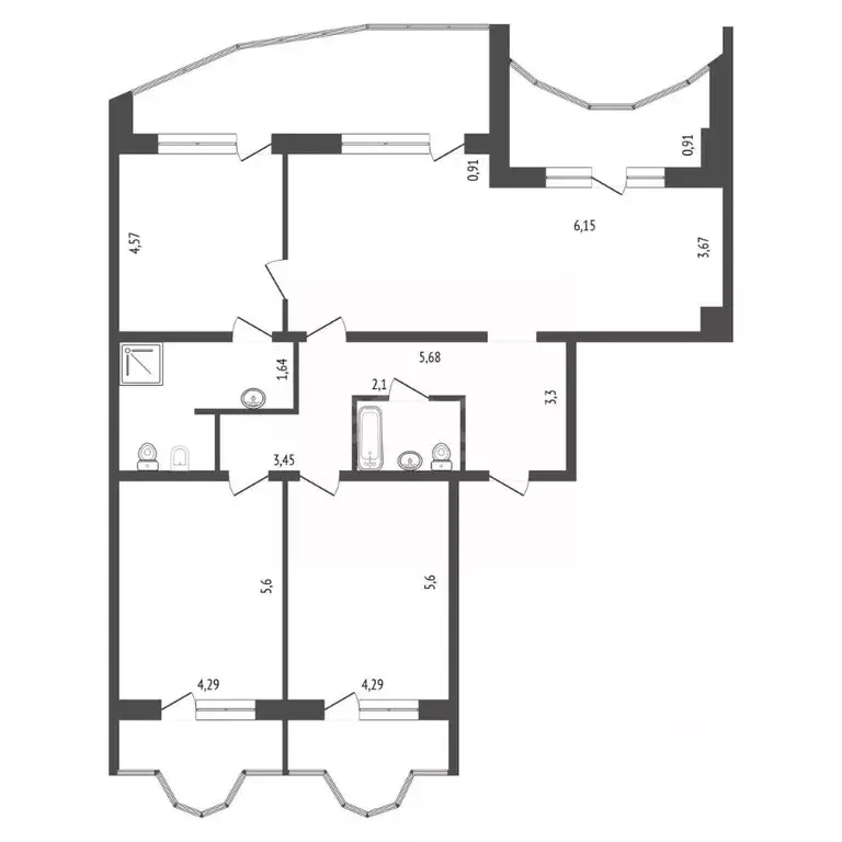4-к кв. Красноярский край, Красноярск ул. Михаила Годенко, 7 (178.0 м) - Фото 2