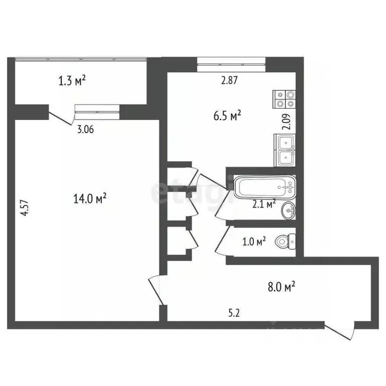 1-к кв. Мордовия, Саранск ул. Победы, 11 (32.7 м) - Фото 0