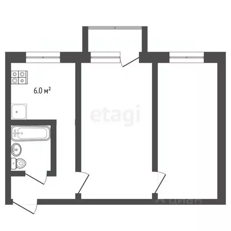 2-к кв. Пермский край, Пермь Краснополянская ул., 12 (45.0 м) - Фото 2